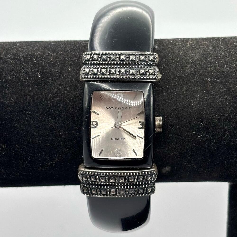 Black Vernier Cuff Watch